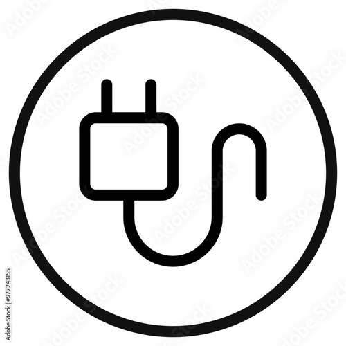 Editable vector charger cable icon. Part of a big icon set family. Perfect for web and app interfaces, presentations, infographics, etc