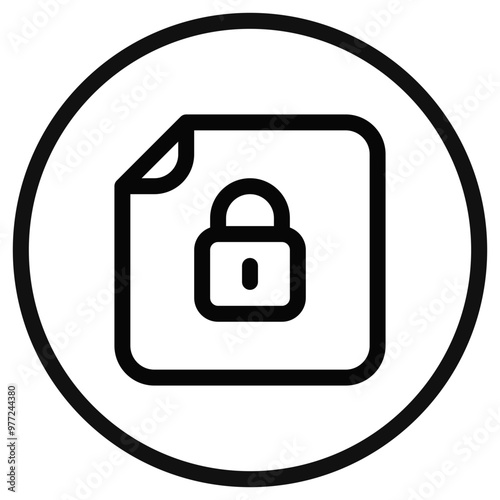 Editable vector password protected file icon. Part of a big icon set family. Perfect for web and app interfaces, presentations, infographics, etc