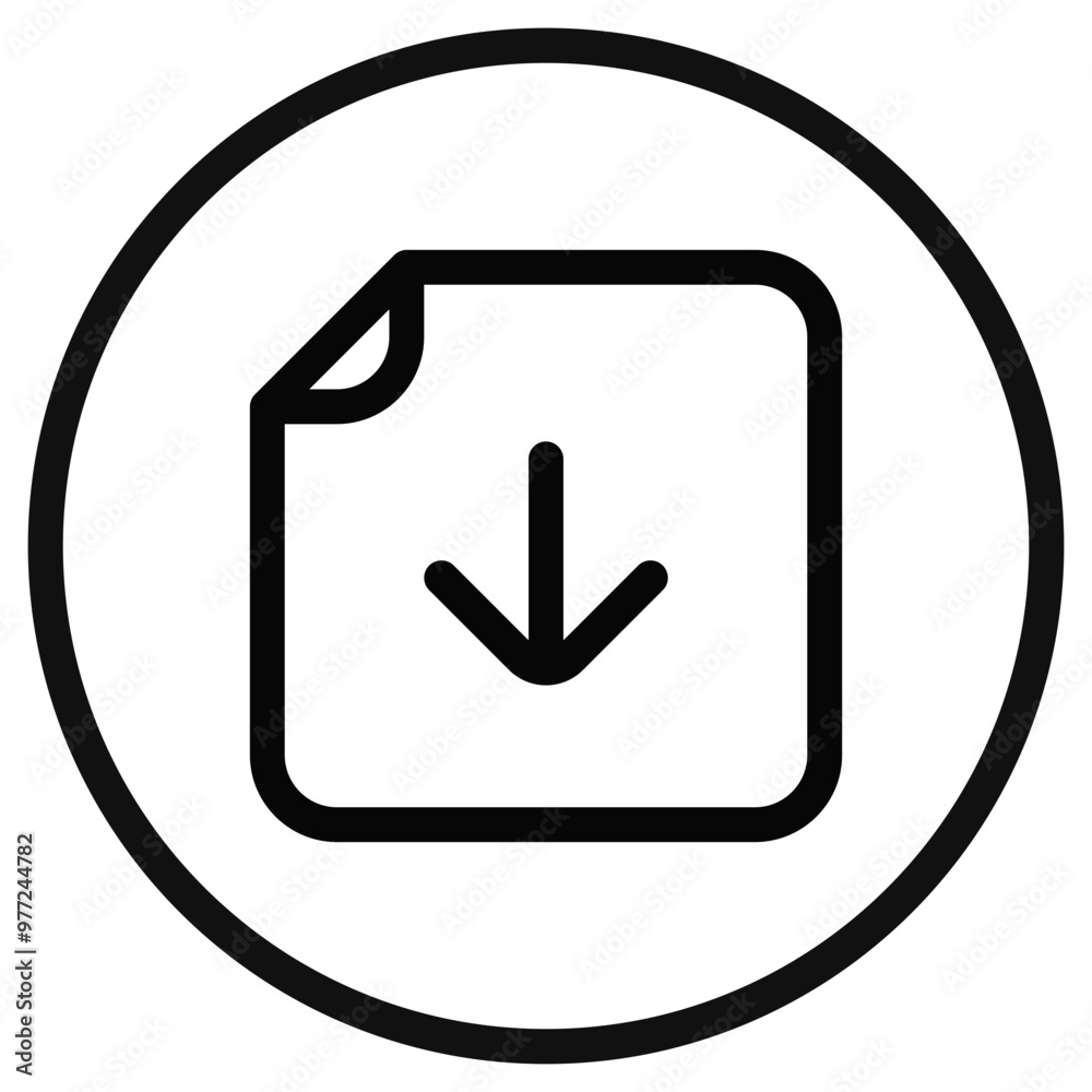 Editable vector download file icon. Part of a big icon set family. Perfect for web and app interfaces, presentations, infographics, etc