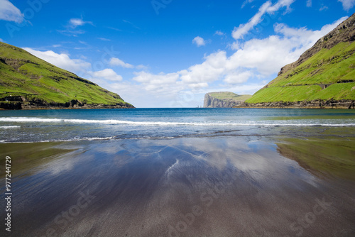 Tjørnuvík beach on Streymoy island, Faroe Islands photo