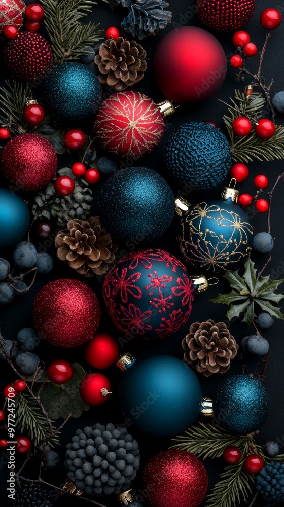 Christmas Ornaments Red Blue Gold Decoration Holiday Christmas Ornaments Red Blue Gold Decoration Holiday