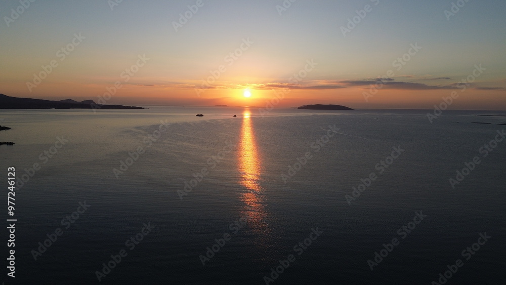 Naklejka premium Drone view of Goto Fukue island, Nagasaki, Japan