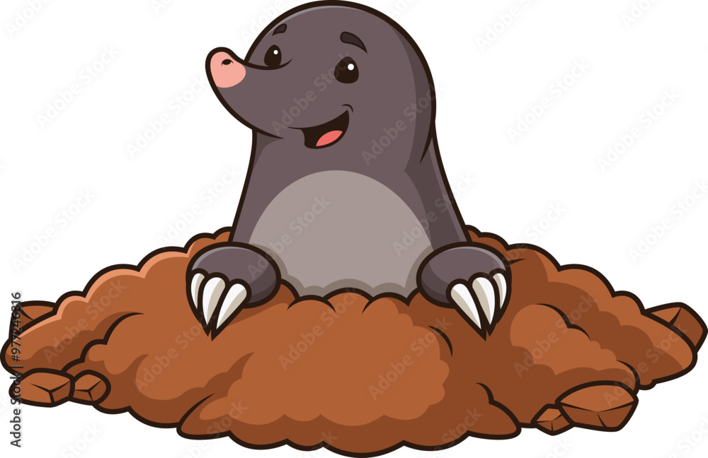 Cartoon mole in hole vector illustration Cartoon mole in hole vector illustration