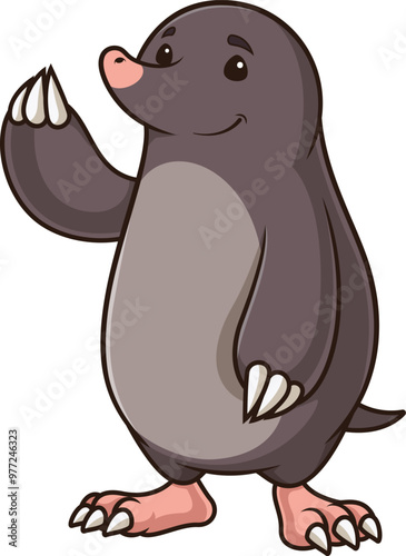 Cartoon happy mole character vector illustration