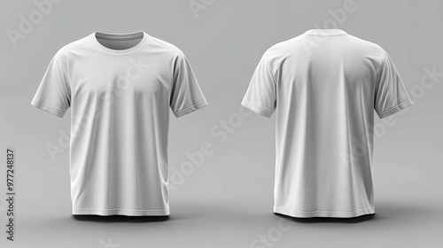 Front and Back View of a Plain White T-Shirt