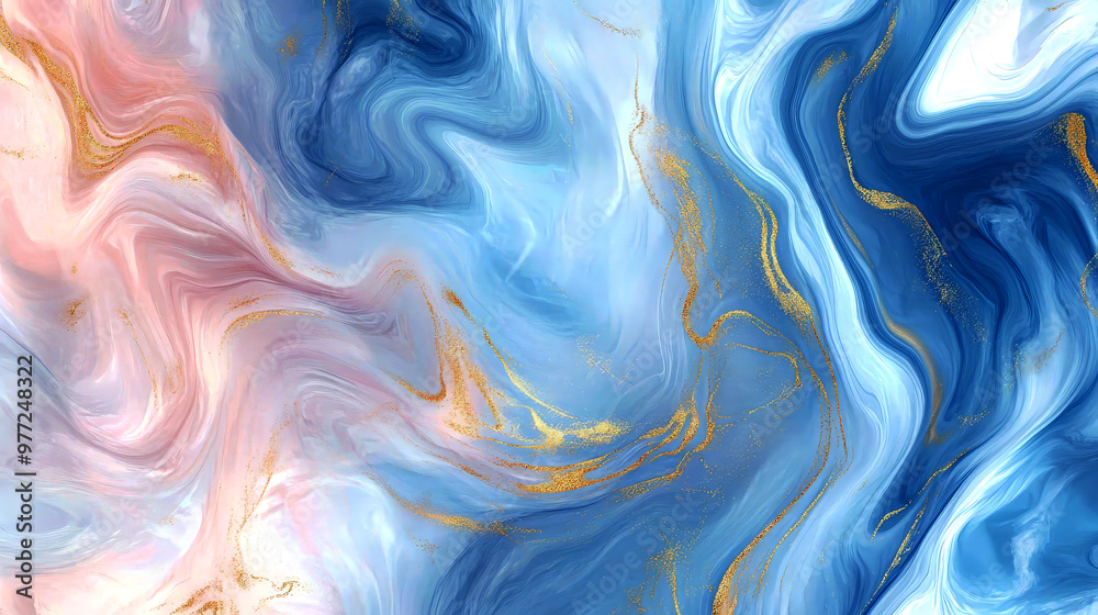 Obraz premium Pastel marble texture with gold accents