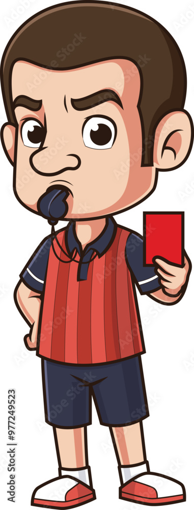 Cartoon soccer referee red card vector illustration Cartoon soccer referee red card vector illustration