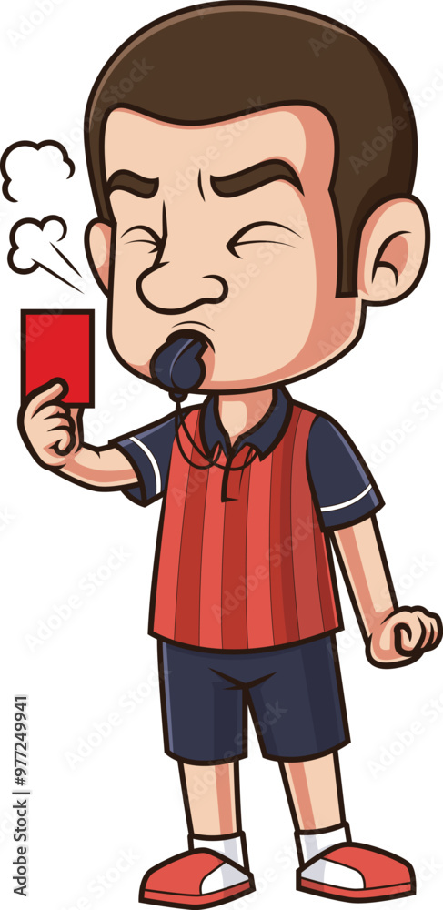 Cartoon angry soccer referee vector illustration Cartoon angry soccer referee vector illustration