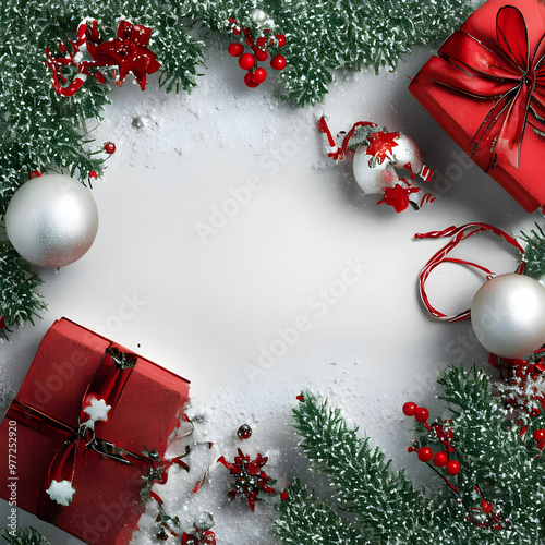 christmas background with christmas balls, Generative AI	