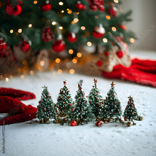 christmas tree and decorations, Generative AI	