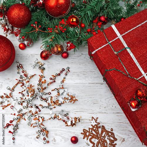 christmas decoration on table, Generative AI	