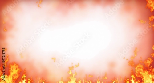 Fiery Flame Frame Background - Dynamic Burning Border for Intense Designs png  photo