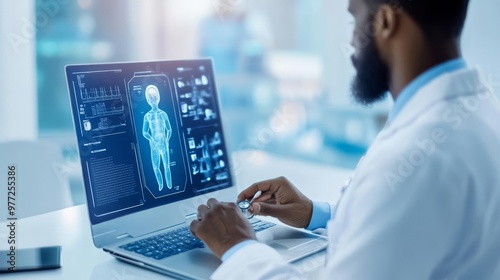 AI-driven telemedicine, holographic patient consultation, digital health models