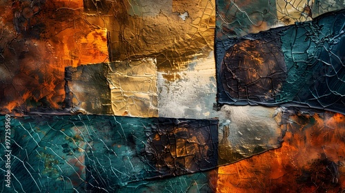 Textured Abstract: An abstract background with rich textures and layers, creating a tactile feel. 
 photo