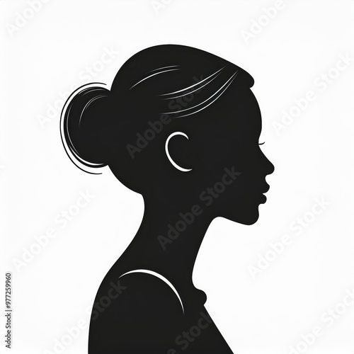 Minimalist Silhouette of a Human in Profile with Soft Gray Tones. Modern, Clean Design Concept for Professional or Corporate Use. Vector Logo Icon on White Background