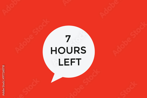 7 hours left, icon, stile, timer, countdown, clock, time, background, template, 7 hours left, countdown, sticker, left banner, business, sale, label button 