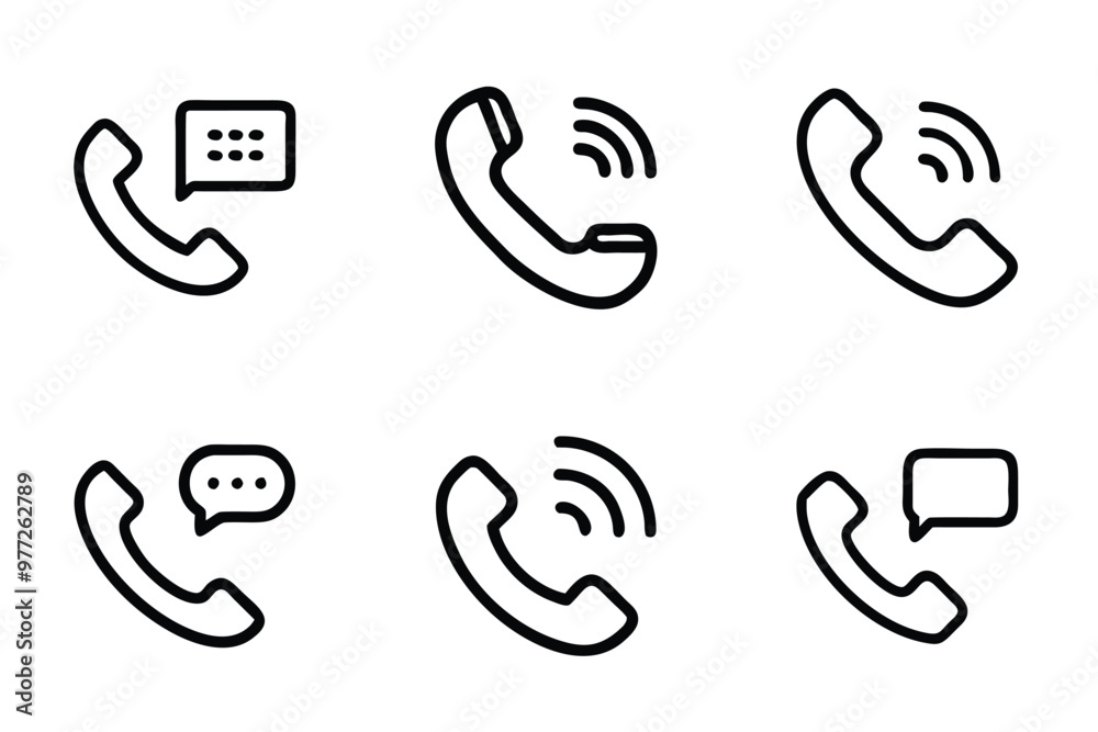 Vector art style Call icon bundle set design Vector art style Call icon bundle set design