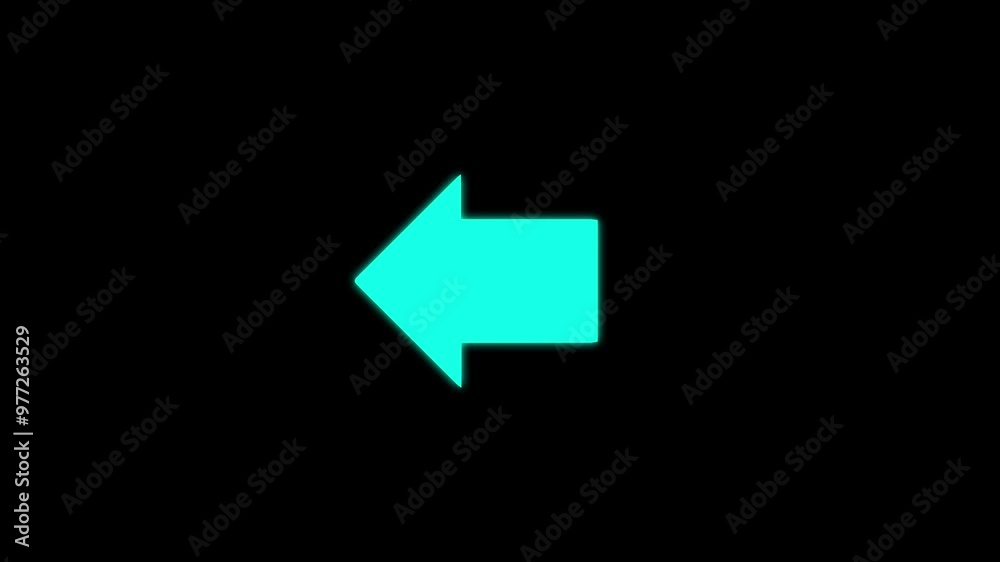 Animated Light Blue Left arrow on black background. Left Moving arrows to the side. Animation.
Animated Light Blue Left arrow on black background. Left Moving arrows to the side. Animation.