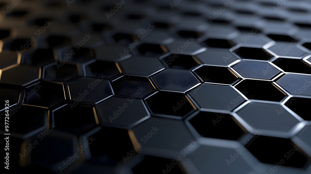 Fototapeta premium Intricate Hexagonal Graphene Pattern Representing Material Science Advancements