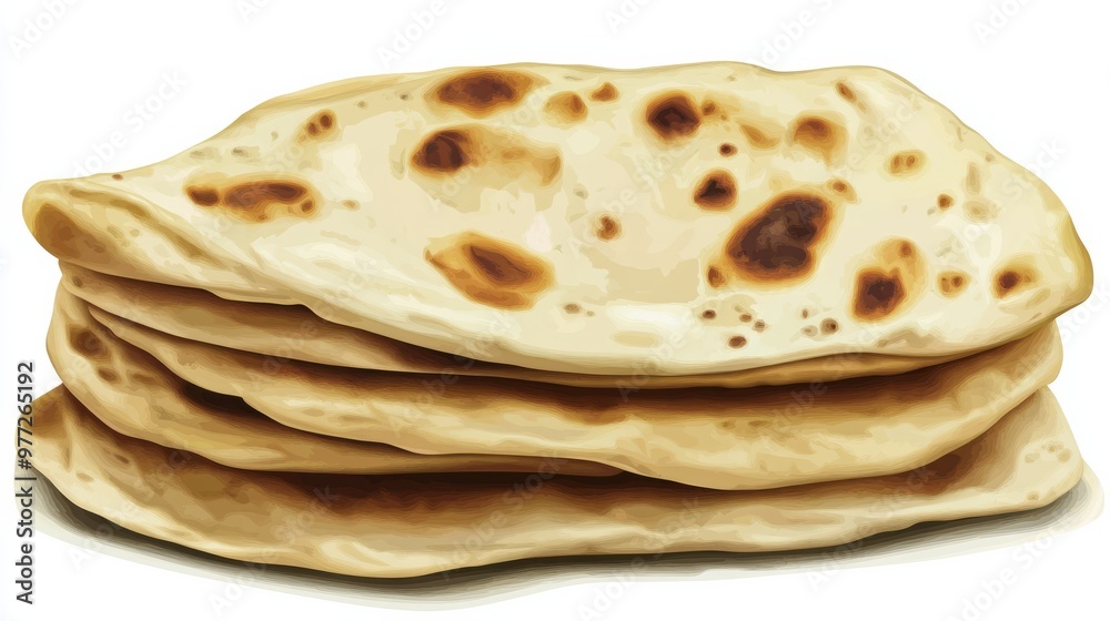Close-up of Soft and Fluffy Naan Bread Close-up of Soft and Fluffy Naan Bread