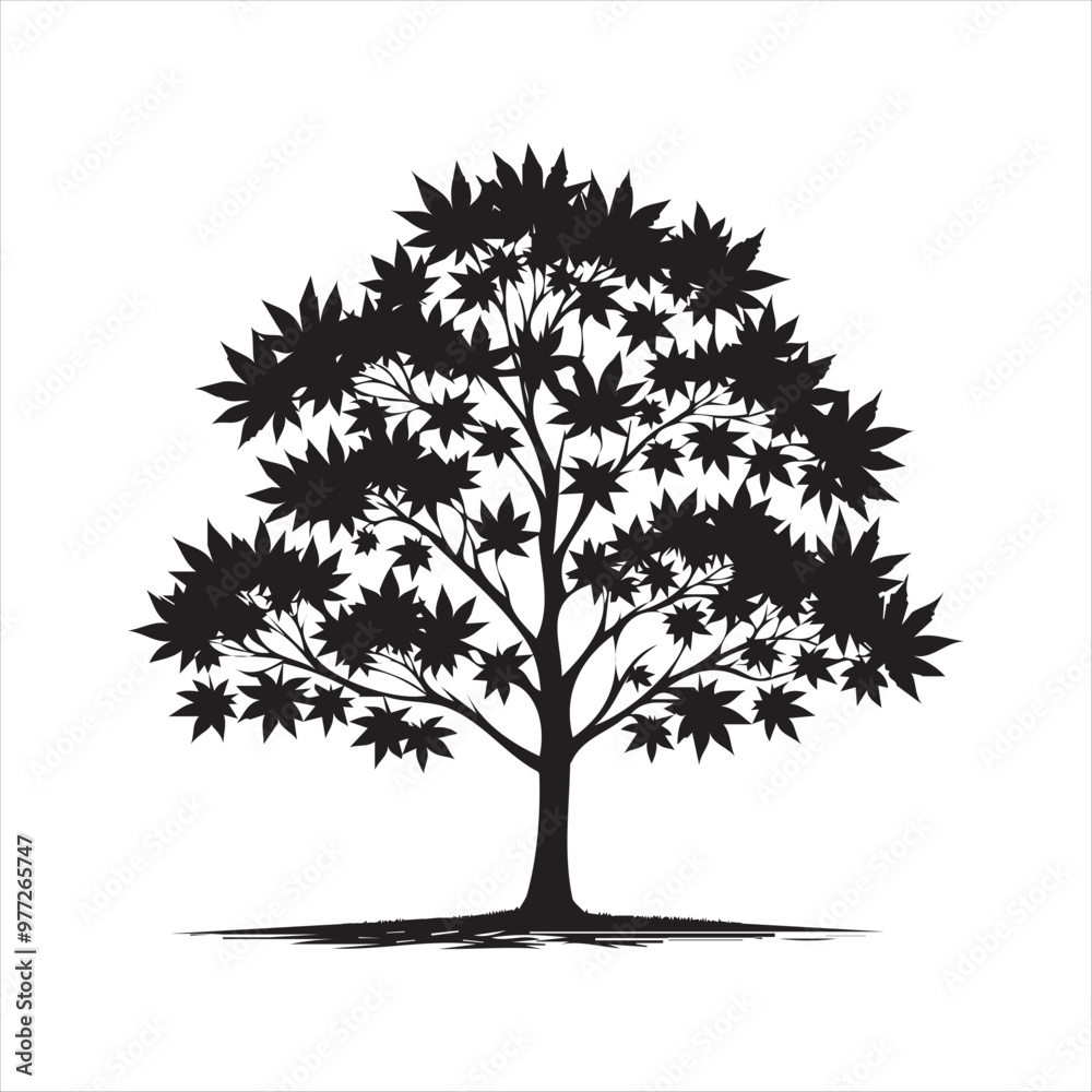 Obraz premium Maple tree vector art illustration