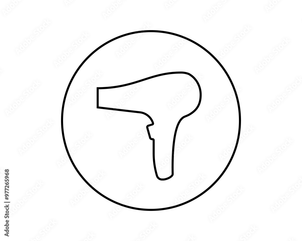 Hair dryer Line Icon vector fashion hairdryer of hairdresser to blow-dry and electric hair-dryer blower illustration. Barber styling appliance. Hair dryer Line Icon vector fashion hairdryer of hairdresser to blow-dry and electric hair-dryer blower illustration. Barber styling appliance.