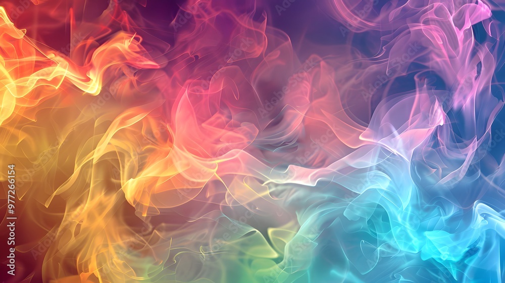 Obraz premium Abstract Smoke: A mysterious abstract background with wisps of colorful smoke swirling and blending. 