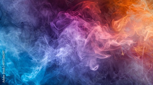 Abstract Smoke: A mysterious abstract background with wisps of colorful smoke swirling and blending. 