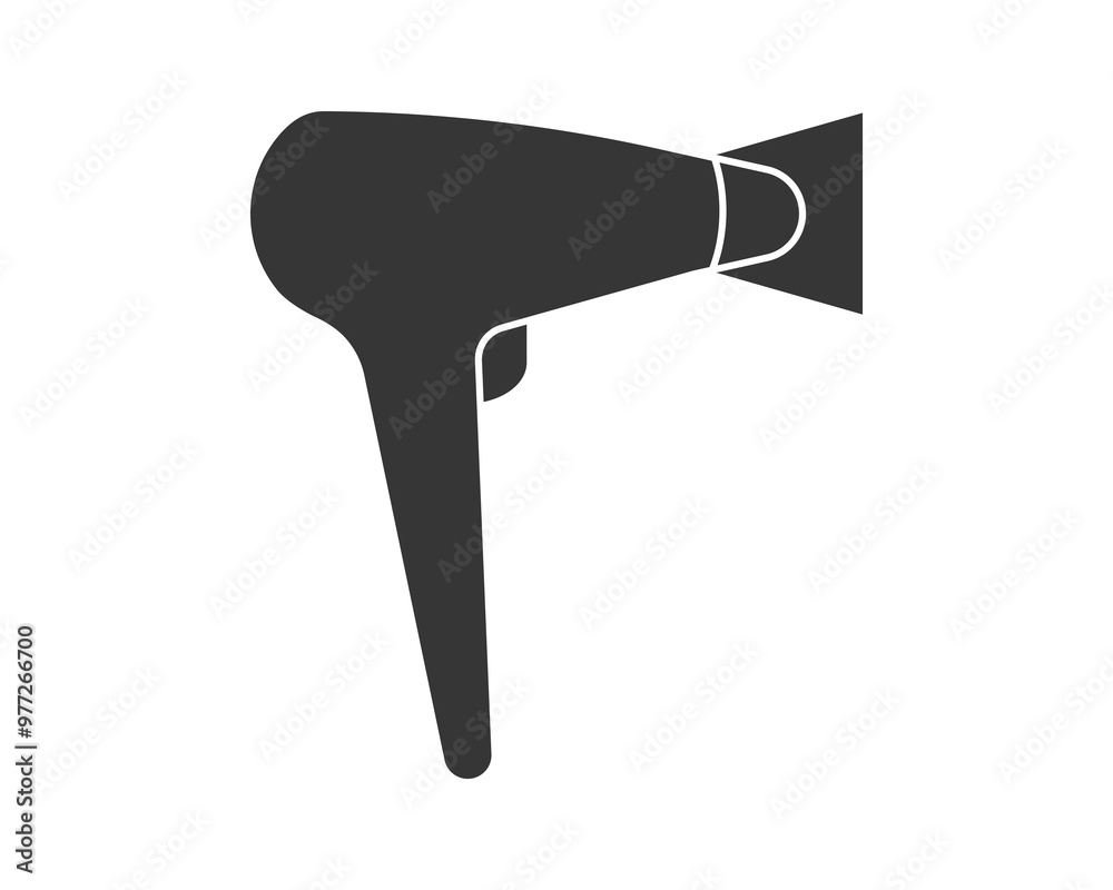 Hair dryer Line Icon vector fashion hairdryer of hairdresser to blow-dry and electric hair-dryer blower illustration. Barber styling appliance. Silhouette hair dryer black color. Hair dryer Line Icon vector fashion hairdryer of hairdresser to blow-dry and electric hair-dryer blower illustration. Barber styling appliance. Silhouette hair dryer black color.
