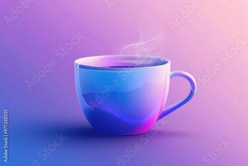 A warm and inviting cup of coffee with steam rising out of it, perfect for a cozy morning or afternoon pick-me-up photo