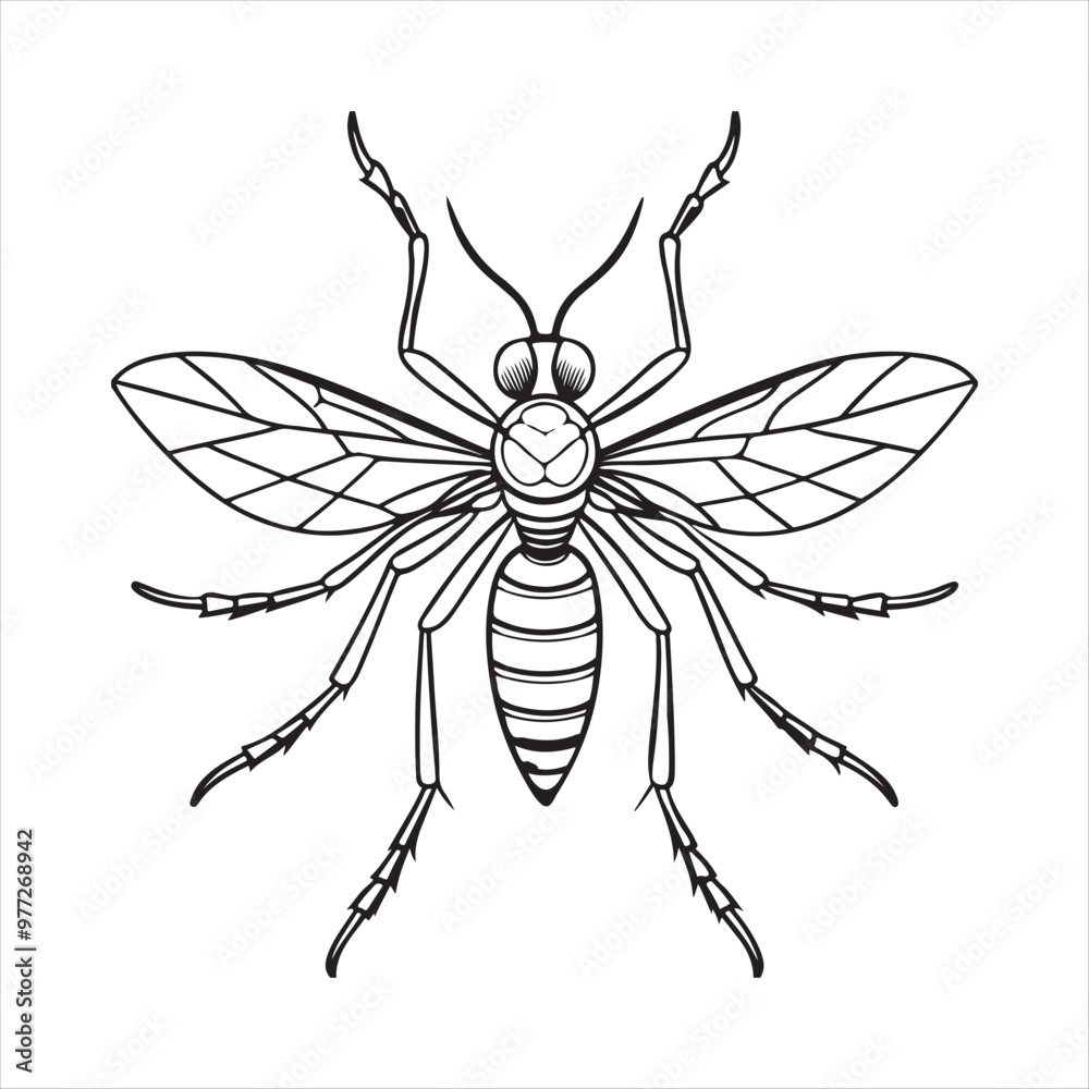 Fototapeta premium Mosquito Vector Art Illustration