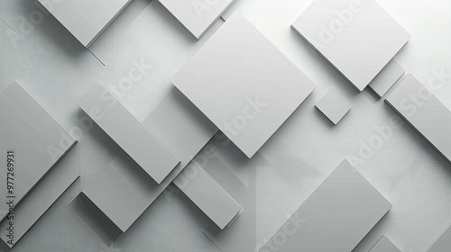 Abstract Geometric Pattern of Overlapping Gray Shapes