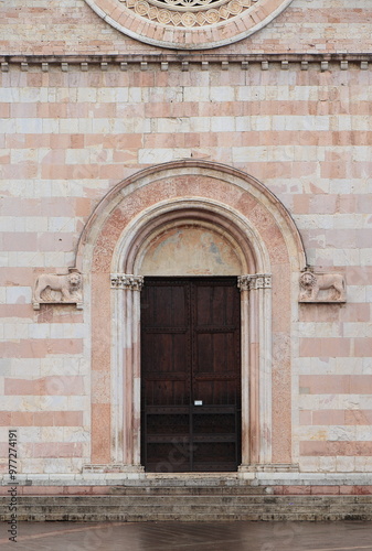 Assisi Santa Chiara Basilica Main Entrance, Italy