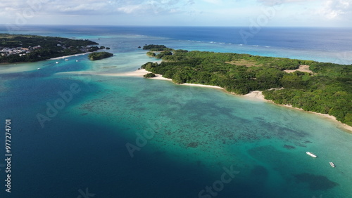 Drone view of Ishigaki Island, Okinawa, Japan