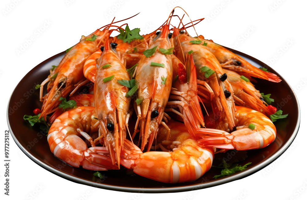 PNG Big head prawns on dish seafood lobster shrimp. PNG Big head prawns on dish seafood lobster shrimp.