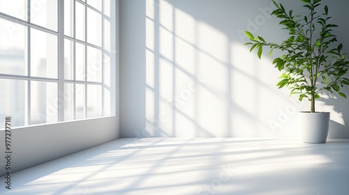 Balanced neutral white backdrop with soft shadows  offering a professional and clean look for various uses.