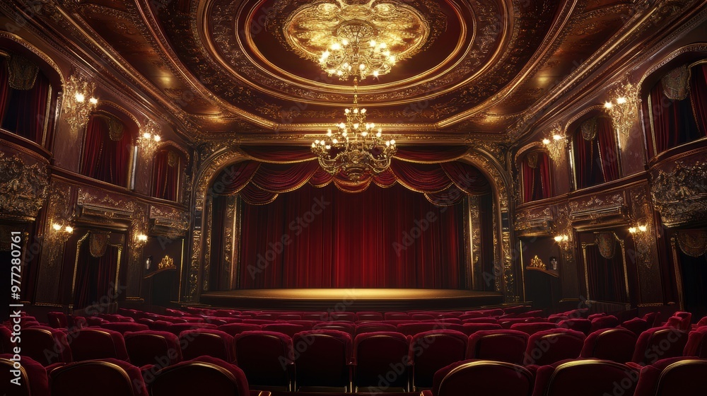 Obraz premium luxurious movie theater interior featuring plush