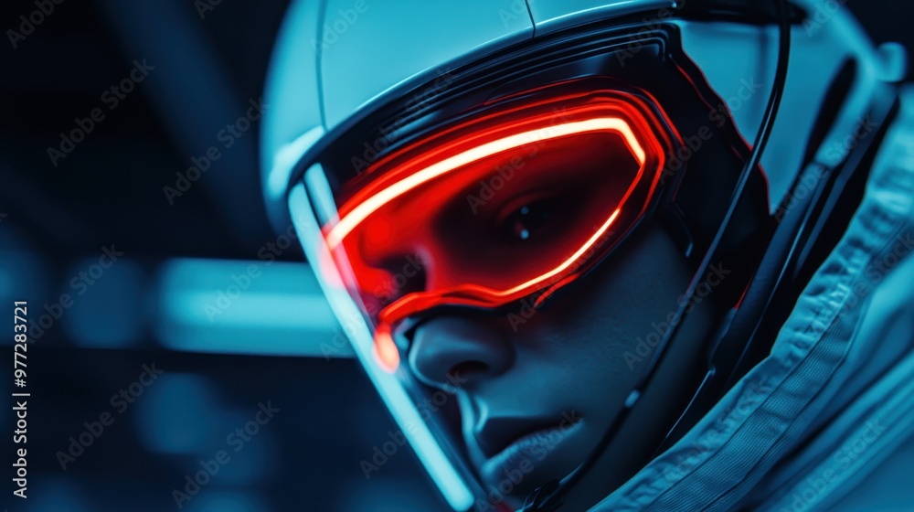 An image showcasing a helmet with a futuristic design set against a sleek, modern background, highlighting the intersection of safety gear and cutting-edge design innovation. An image showcasing a helmet with a futuristic design set against a sleek, modern background, highlighting the intersection of safety gear and cutting-edge design innovation.