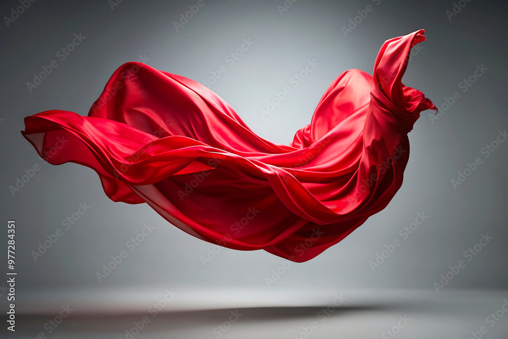 red silk fabric floating in the air red silk fabric floating in the air