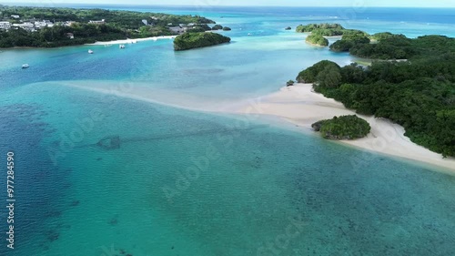 Drone view of Ishigaki island, Okinawa, Japan photo