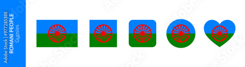 Flag of Romani People. Gypsy or Gypsies flag