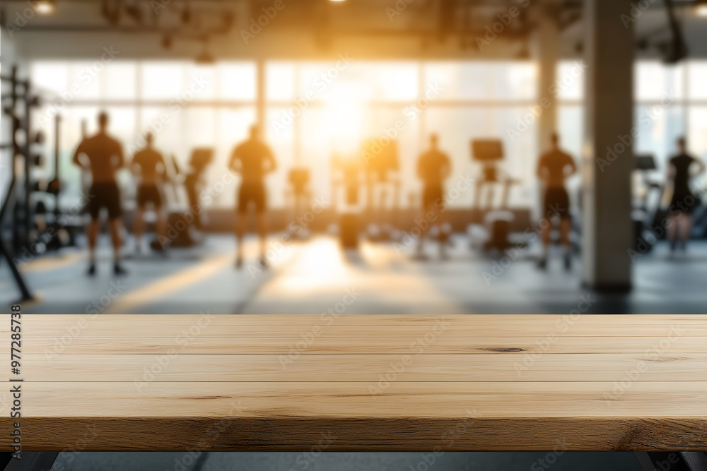 Blurred Background of an Empty Wooden Table in Gym | Workout Space with Minimalist Design Blurred Background of an Empty Wooden Table in Gym | Workout Space with Minimalist Design