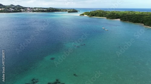 Drone view of Ishigaki island, Okinawa, Japan photo