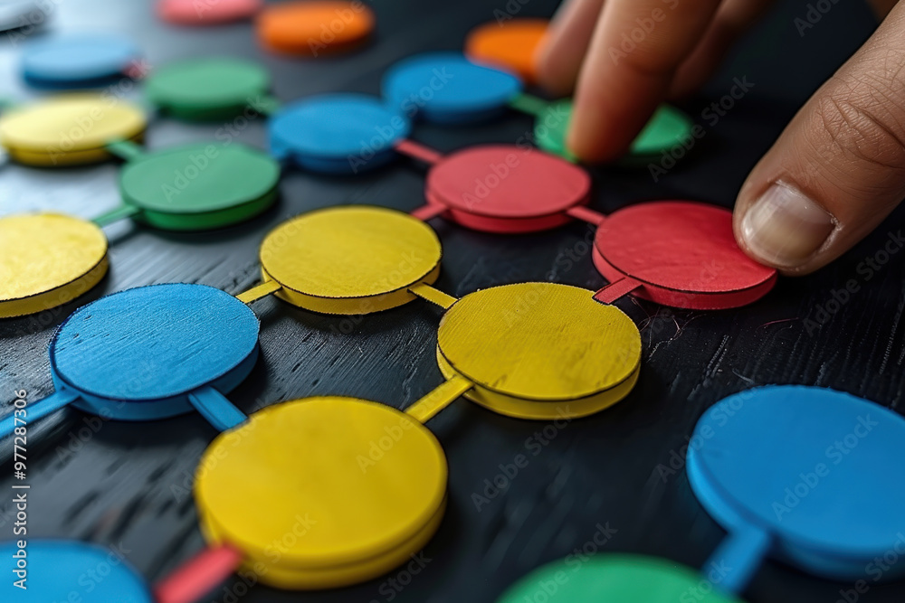 Colorful Puzzle Game with Hand Colorful Puzzle Game with Hand