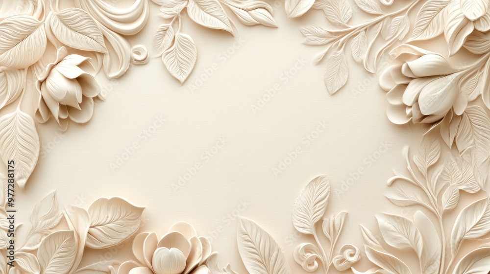 Elegant floral design featuring intricate relief patterns, perfect for backgrounds, card making, or artistic projects. Elegant floral design featuring intricate relief patterns, perfect for backgrounds, card making, or artistic projects.