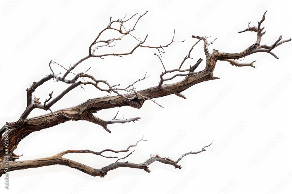 Obraz premium Dry tree branches isolated on white background