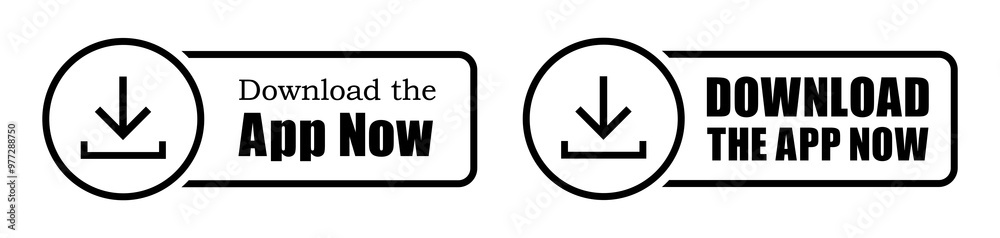 Download the app now set icon, vector illustration Download the app now set icon, vector illustration