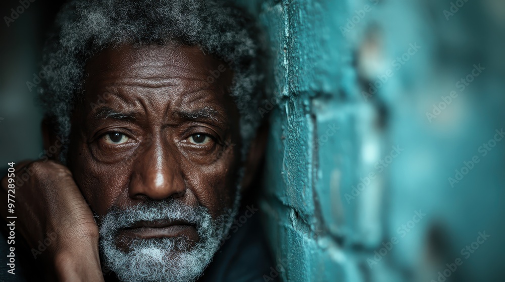 An elderly man with a contemplative expression gazes thoughtfully against a blue textured wall, evoking a sense of introspection and experience. An elderly man with a contemplative expression gazes thoughtfully against a blue textured wall, evoking a sense of introspection and experience.