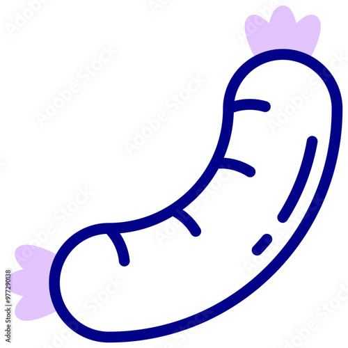 sausage mixed outline vector icon