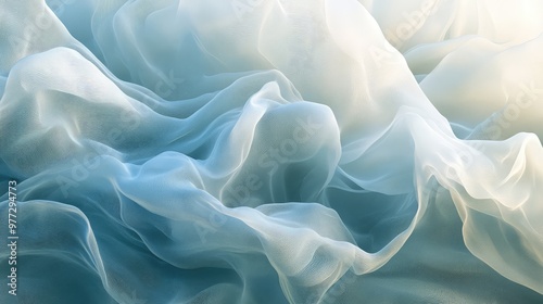 Layers of translucent waves gently colliding, creating a flowing, abstract motion.